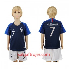 Frankrig Fodboldtrøjer Griezmann 7 Børn Hjemmebanesæt VM 2018